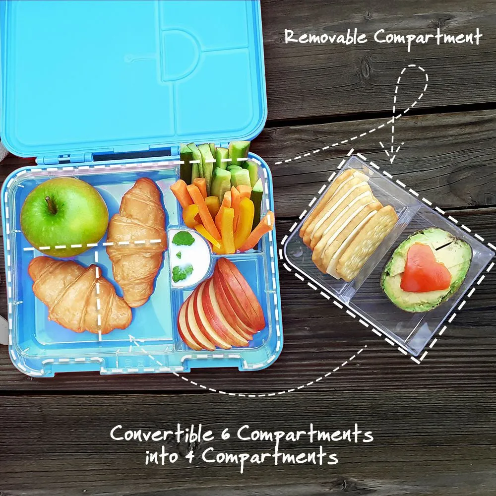 6 & 4  Convertible Bento Lunch Box - Dino Blue