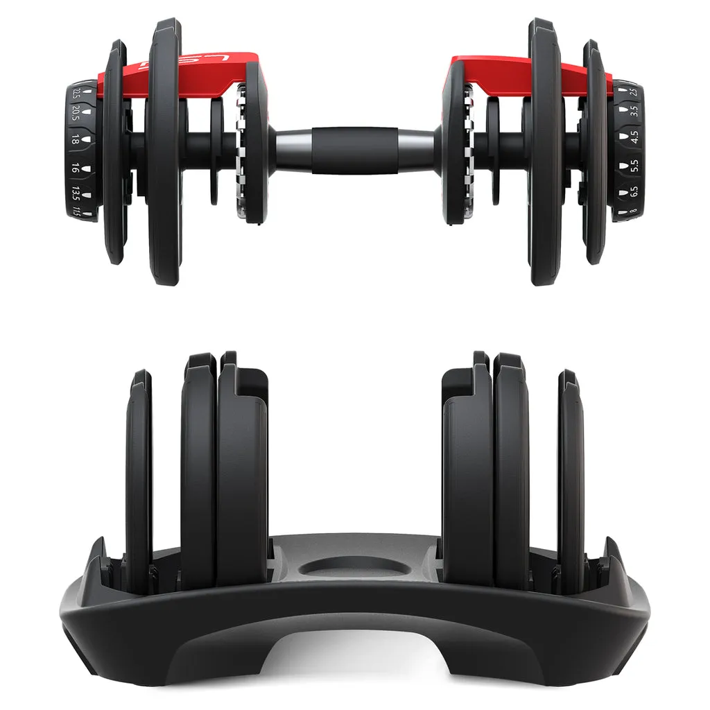 Adjustable Dumbbells 2.5-24kg with Stand, Smart Lock