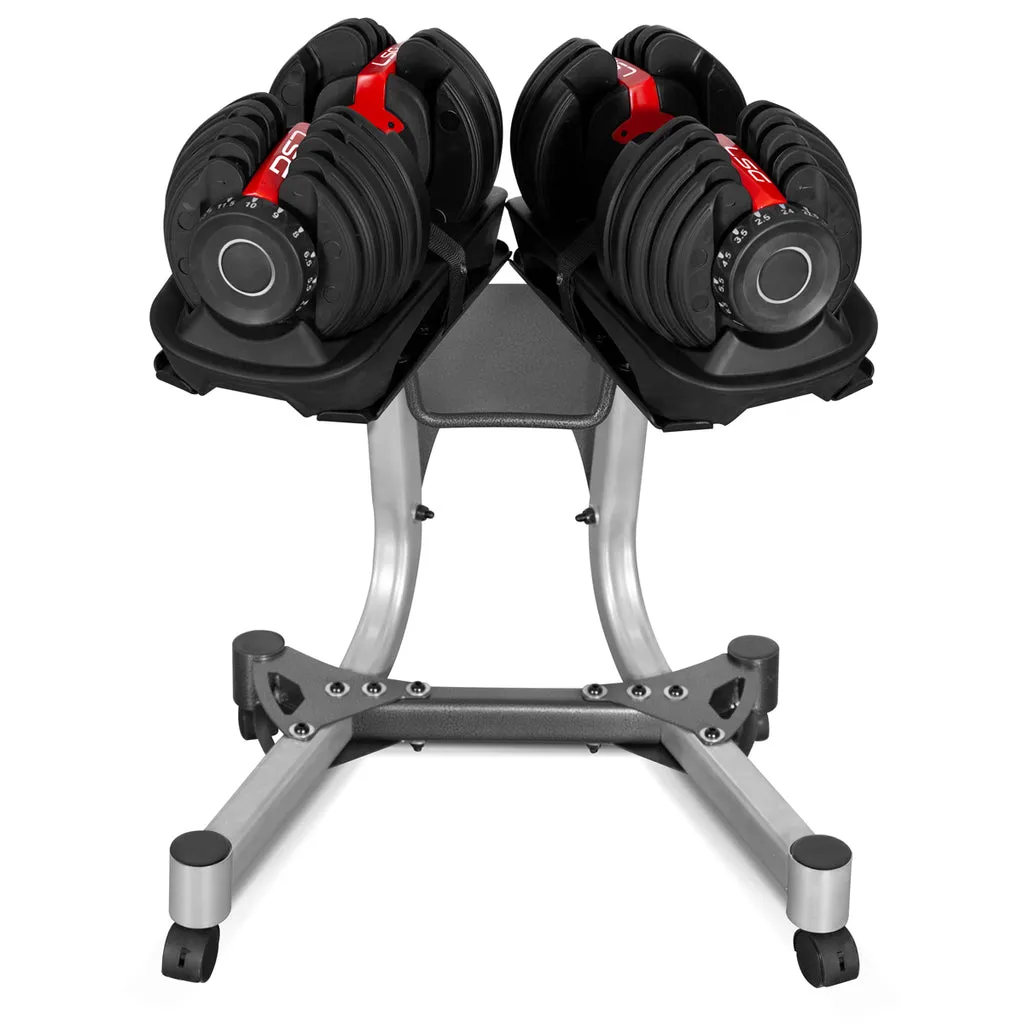 Adjustable Dumbbells 2.5-24kg with Stand, Smart Lock