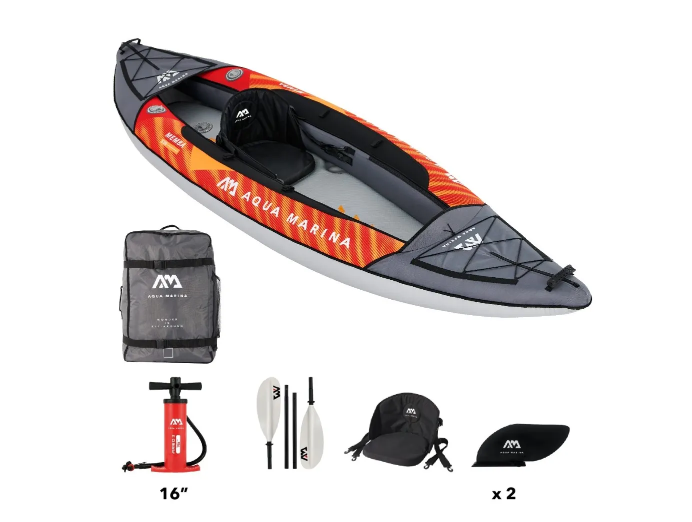 Aqua Marina Memba-330 1 Person Touring Kayak w/ Paddle