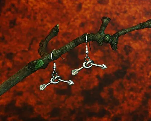 Archers Jewellery knotted arrow earrings