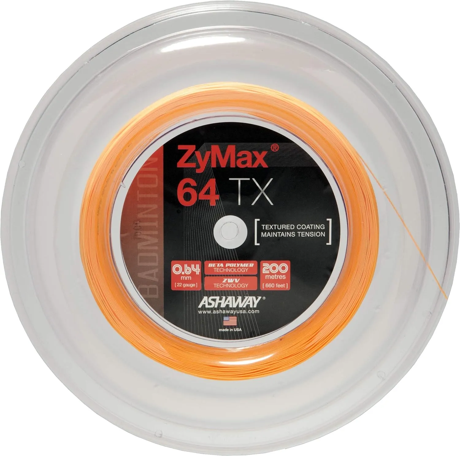 Ashaway Zymax 64 TX Badminton String Reel (200m)