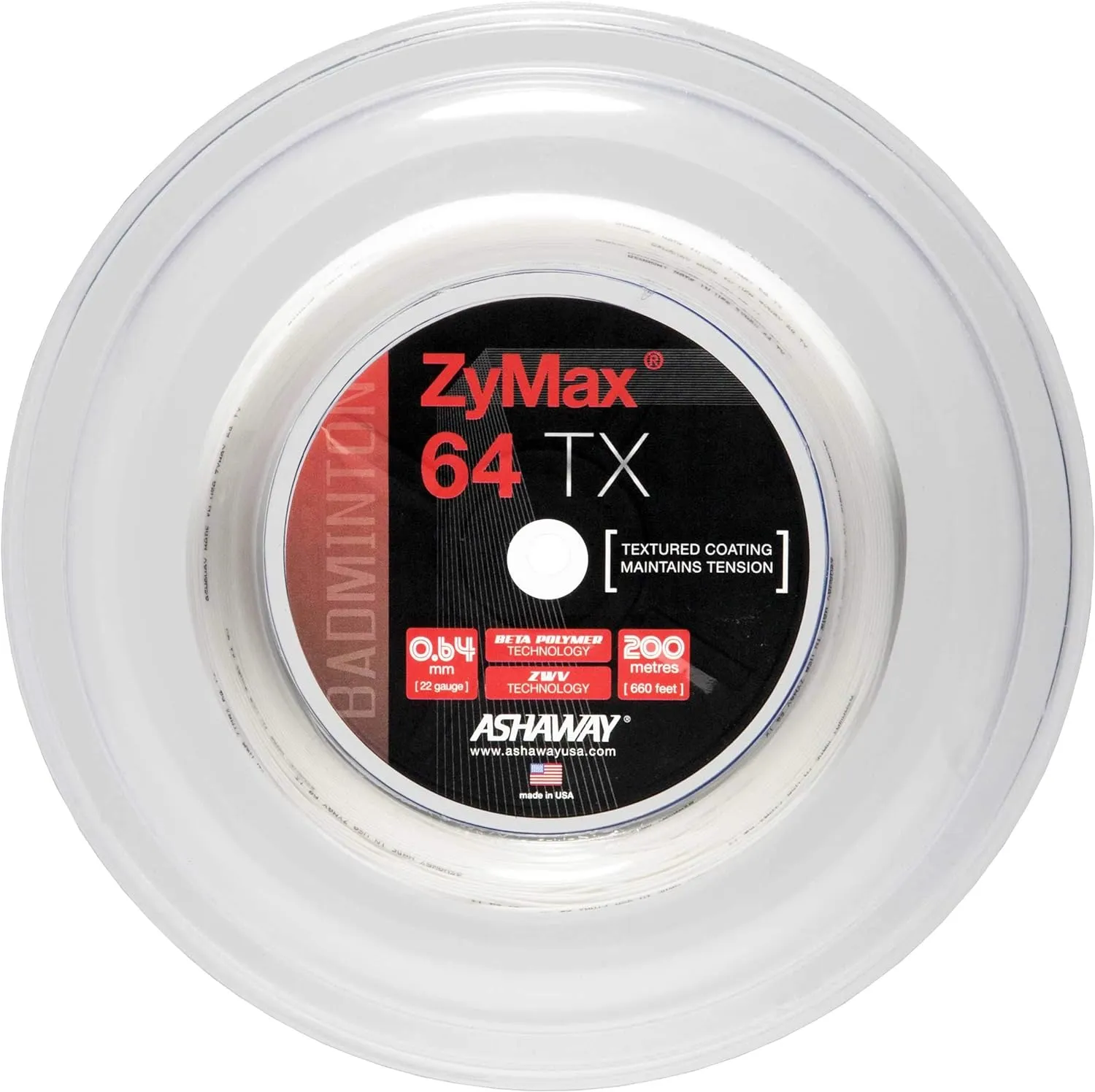 Ashaway Zymax 64 TX Badminton String Reel (200m)