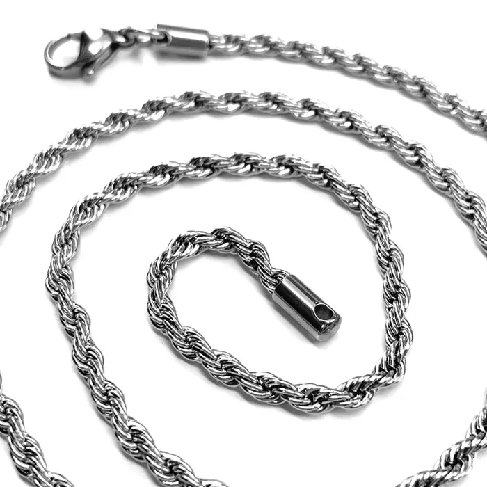 Baseball Bat Cross Necklace Pewter Rope chain