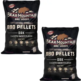 Bear Mountain BBQ All Natural Hardwood Oak BBQ Smoker Pellets, 20 lbs (2 Pack)