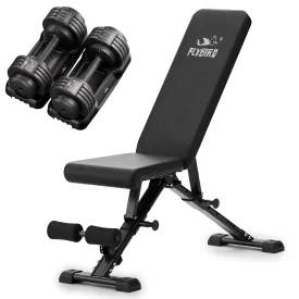 Bundle: Set Of Dumbbells 55 Lbs & Weight Bench FB149