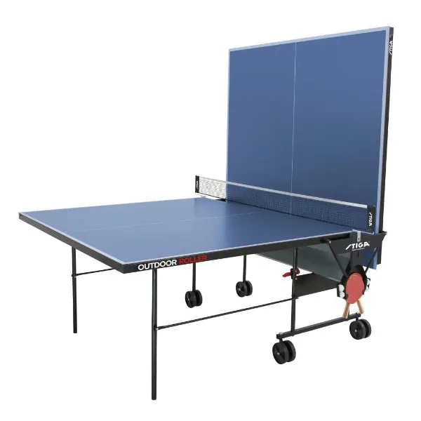 Bundle Stiga Outdoor Roller Table Tennis Table With Net   Stiga Sway Set Racket