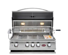 Cal Flame - BBQ Built In Grills P-Series 4 BURNER with Lights, Rotisserie & Back Burner - BBQ19P04