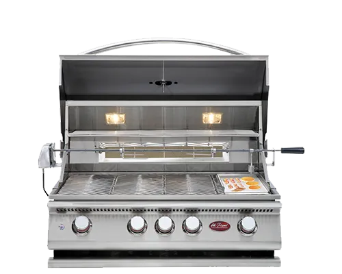 Cal Flame - BBQ Built In Grills P-Series 4 BURNER with Lights, Rotisserie & Back Burner - BBQ19P04