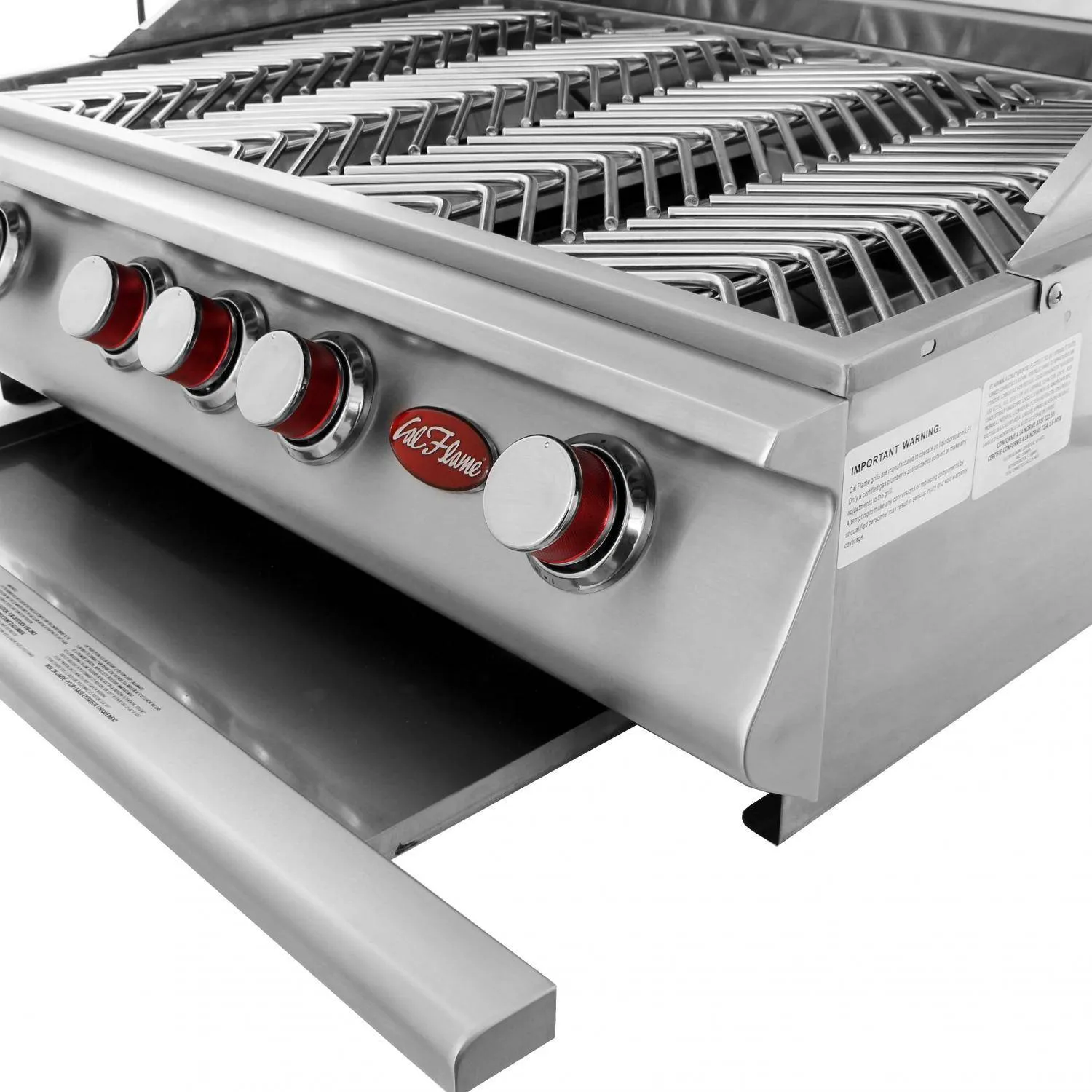 Cal Flame - BBQ Built In Grills P-Series 4 BURNER with Lights, Rotisserie & Back Burner - BBQ19P04