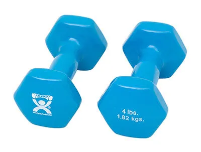 CanDo Vinyl Coated Dumbbell, 4lbs., Light Blue