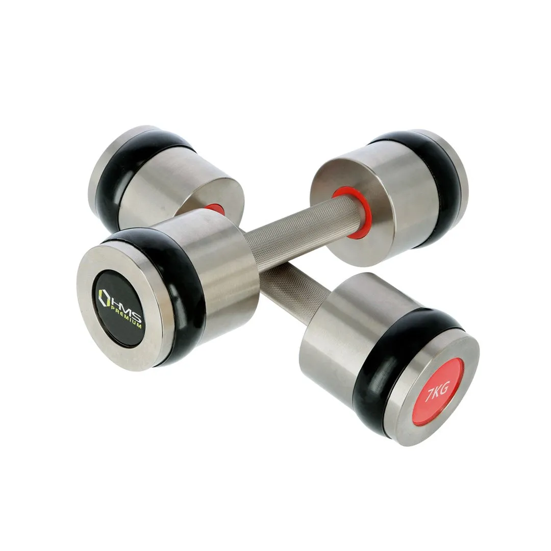 Chrome Dumbbells 2X7 Kg Silicone Elements Hms Premium Hh07