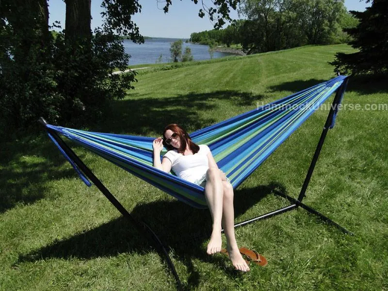 Deluxe Brazilian Double Hammock with Universal Stand