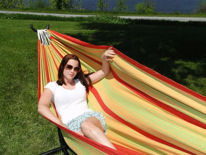 Deluxe Brazilian Double Hammock with Universal Stand