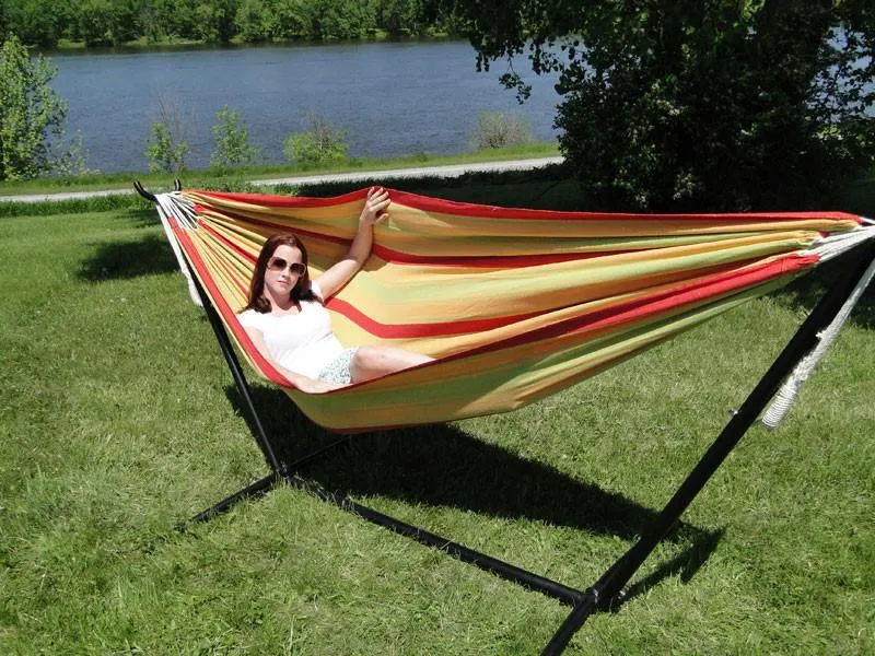 Deluxe Brazilian Double Hammock with Universal Stand