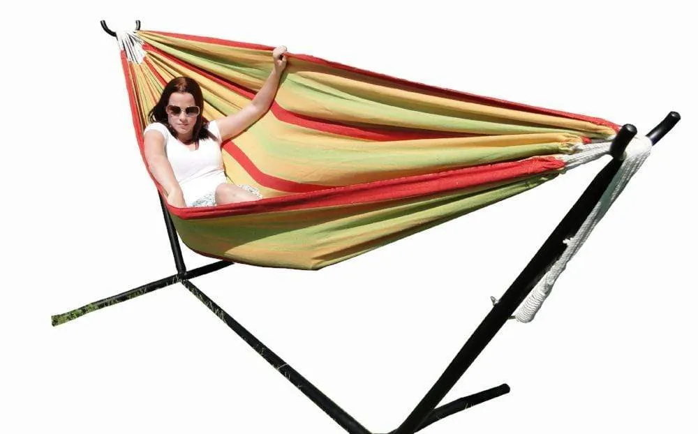 Deluxe Brazilian Double Hammock with Universal Stand