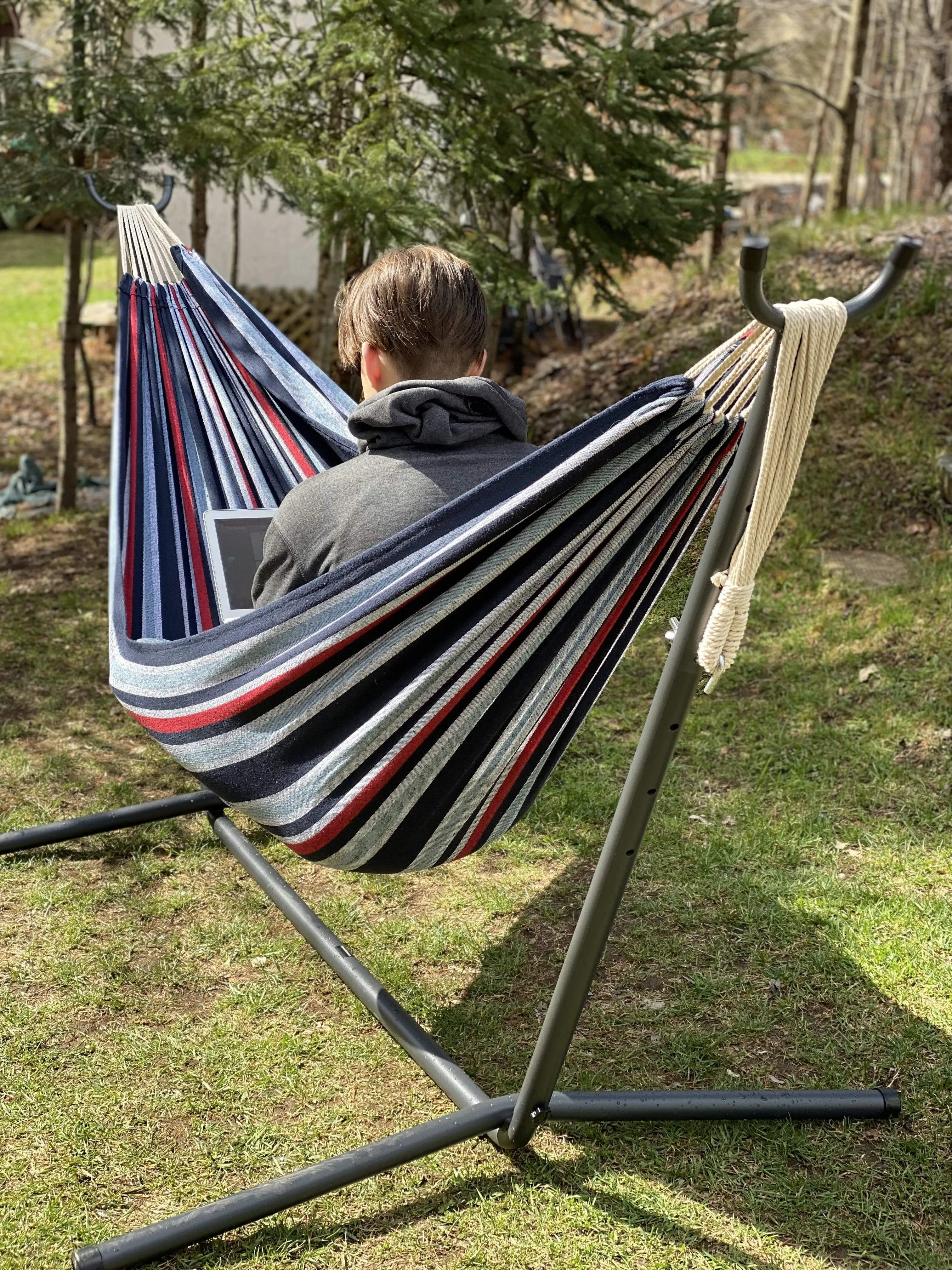 Deluxe Brazilian Double Hammock with Universal Stand