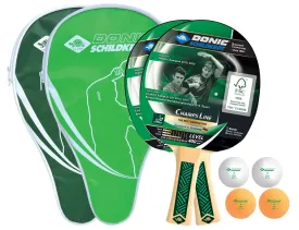 Donic Schildkrot Champs 400 Cover Table Tennis Set - 2 Bats and 4 Balls Included