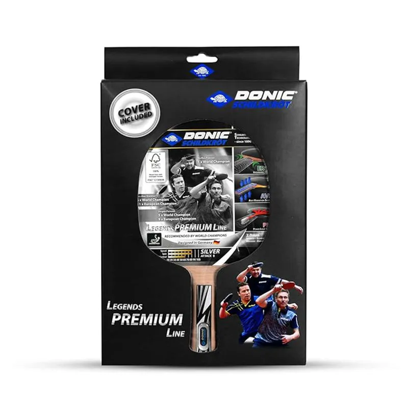 Donic-Schildkröt® Table Tennis Racket Legend Premium Line SILVER ( Cover Included)