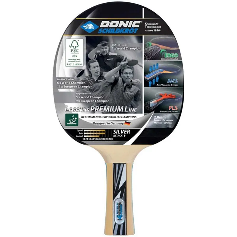 Donic-Schildkröt® Table Tennis Racket Legend Premium Line SILVER ( Cover Included)