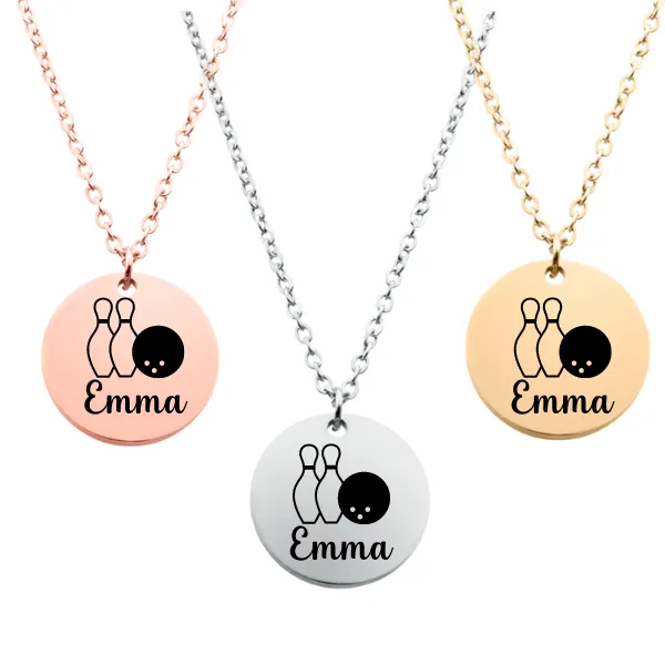 Engraved Bowling Necklace