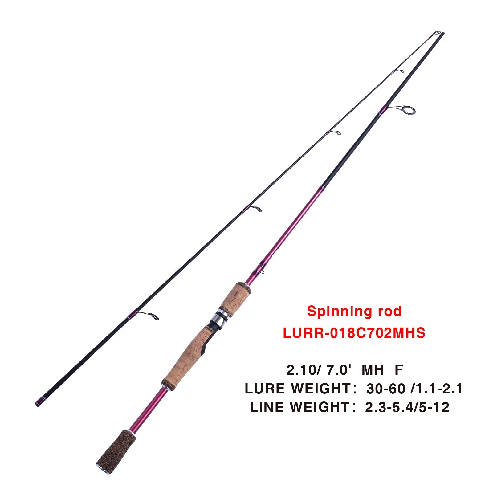 Fairiland 018C M MH Spinning Fishing Rod 1.83m/1.98m/2.1m Carbon Lure Fishing Pole Cork Wood Handle