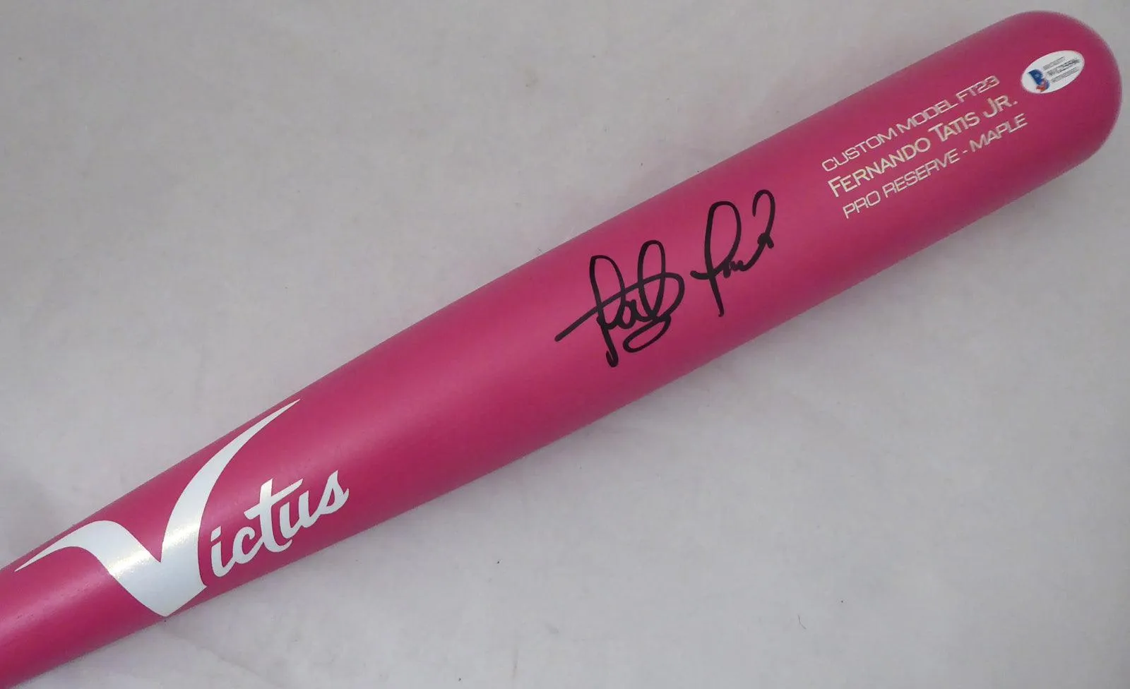 Fernando Tatis Jr. Autographed Pink Victus Game Model Bat San Diego Padres Beckett BAS Stock #189442