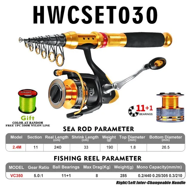 Fishing Rod And Reel Combo Set