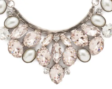 Floral Crystal Cluster Classic Necklace