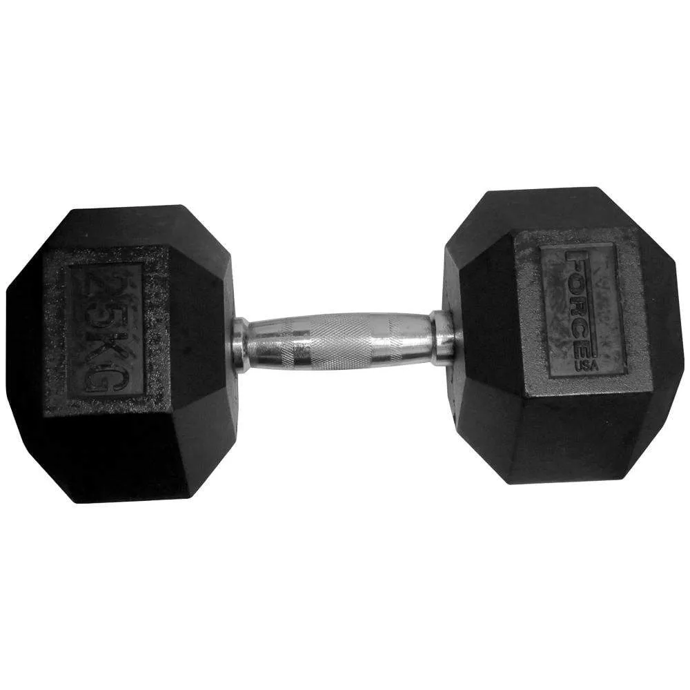 Force USA Rubber Hex Dumbbells- ALL SIZES (Sold individually)