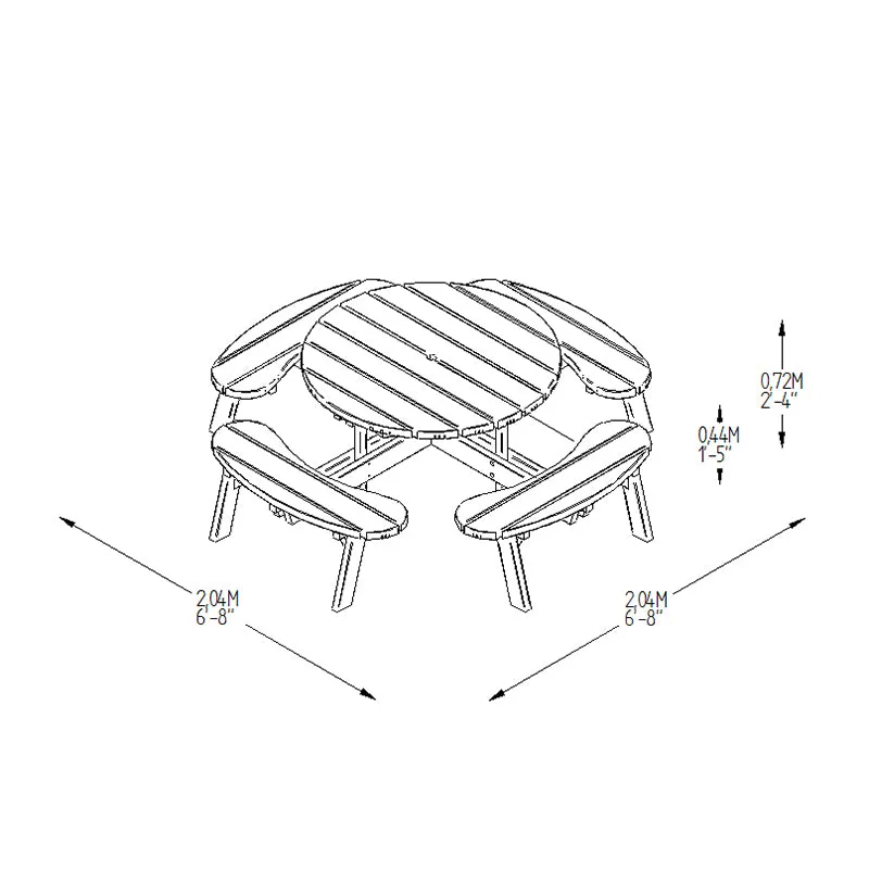 Forest Garden Circular Picnic Table