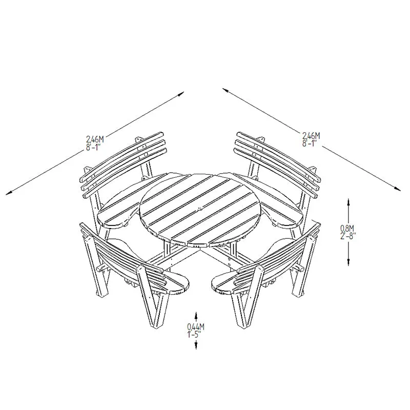 Forest Garden Circular Picnic Table