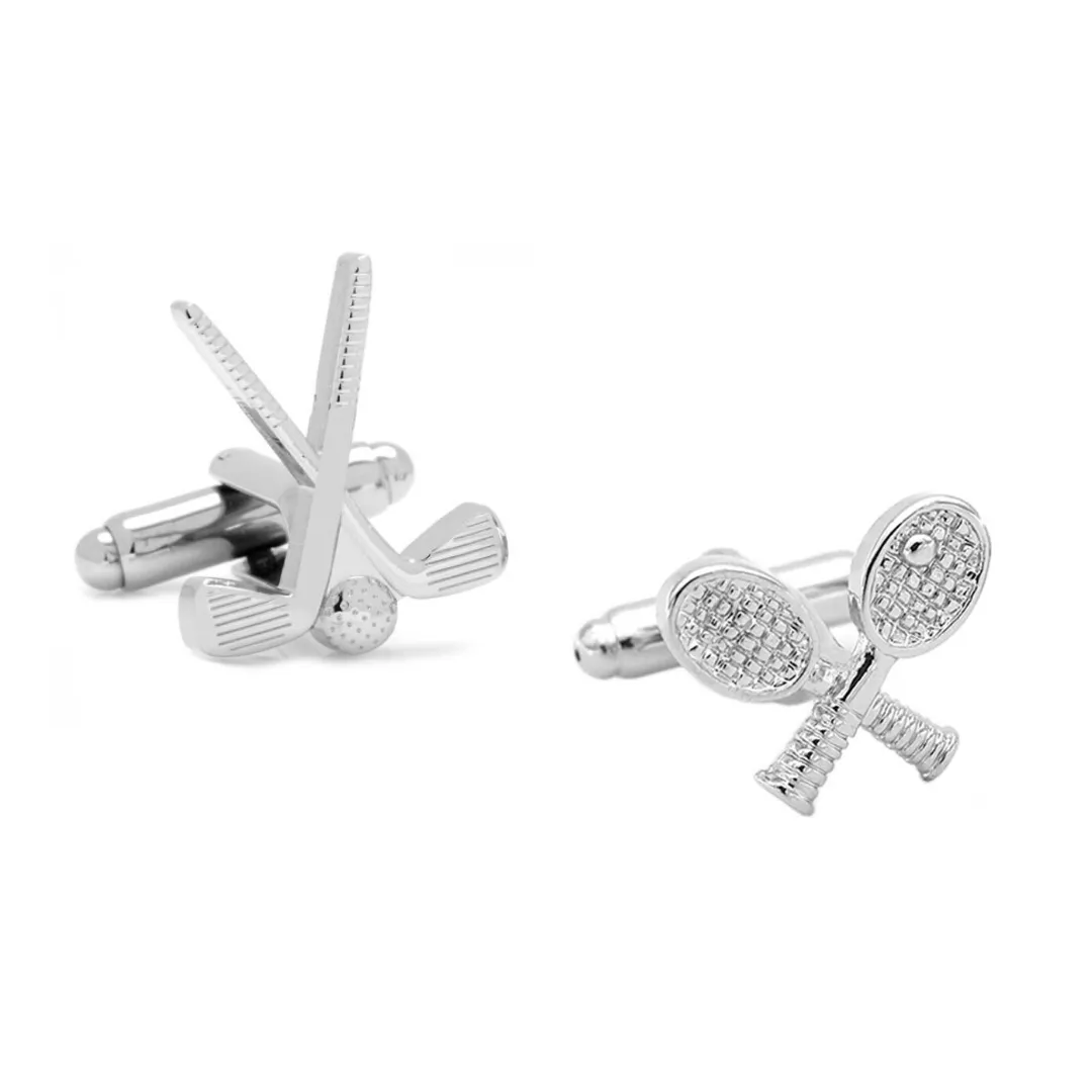 Golf Clubs and Tennis Rackets Cufflinks