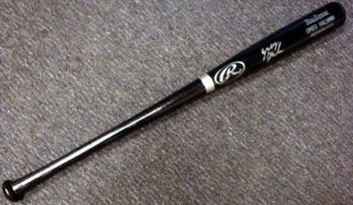 Greg Halman Autographed Black Rawlings Bat Seattle Mariners PSA/DNA RookieGraph Stock #22258