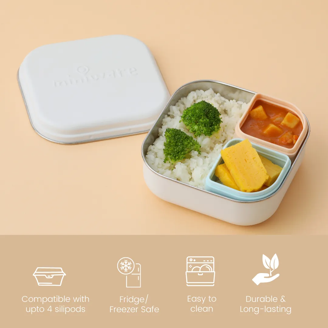 Grow Bento with 2 silipods Lunch Box-Key Lime/Grey