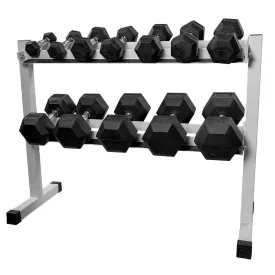 Hex Dumbbells 2 Layer Rack