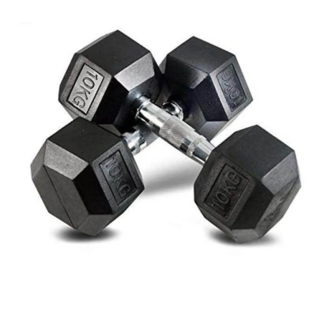 Hex Rubber Dumbbells (1kg to 10kg) Set