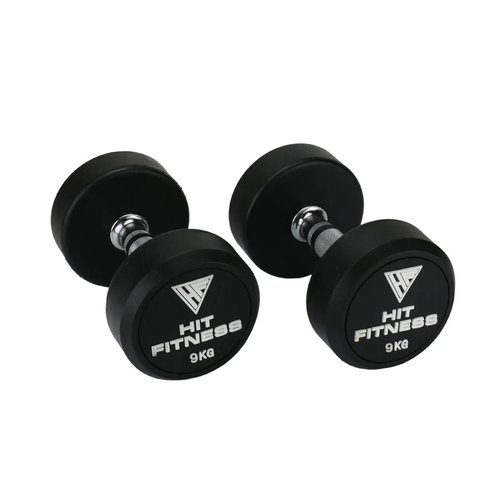 Hit Fitness Round Rubber Dumbbells | 9kg