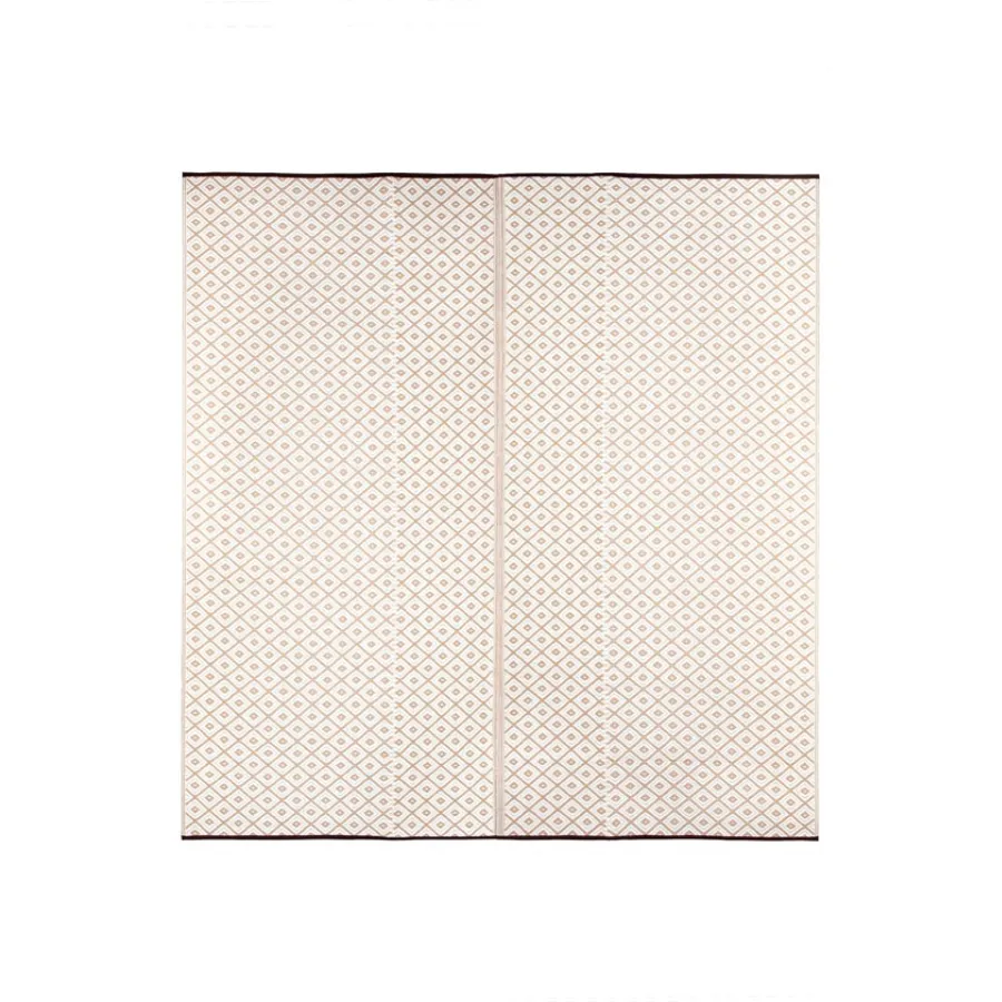 Kimberley Beige & White Square Diamond Pattern Foldable Waterproof Large Camping Mat - 270x270 CM