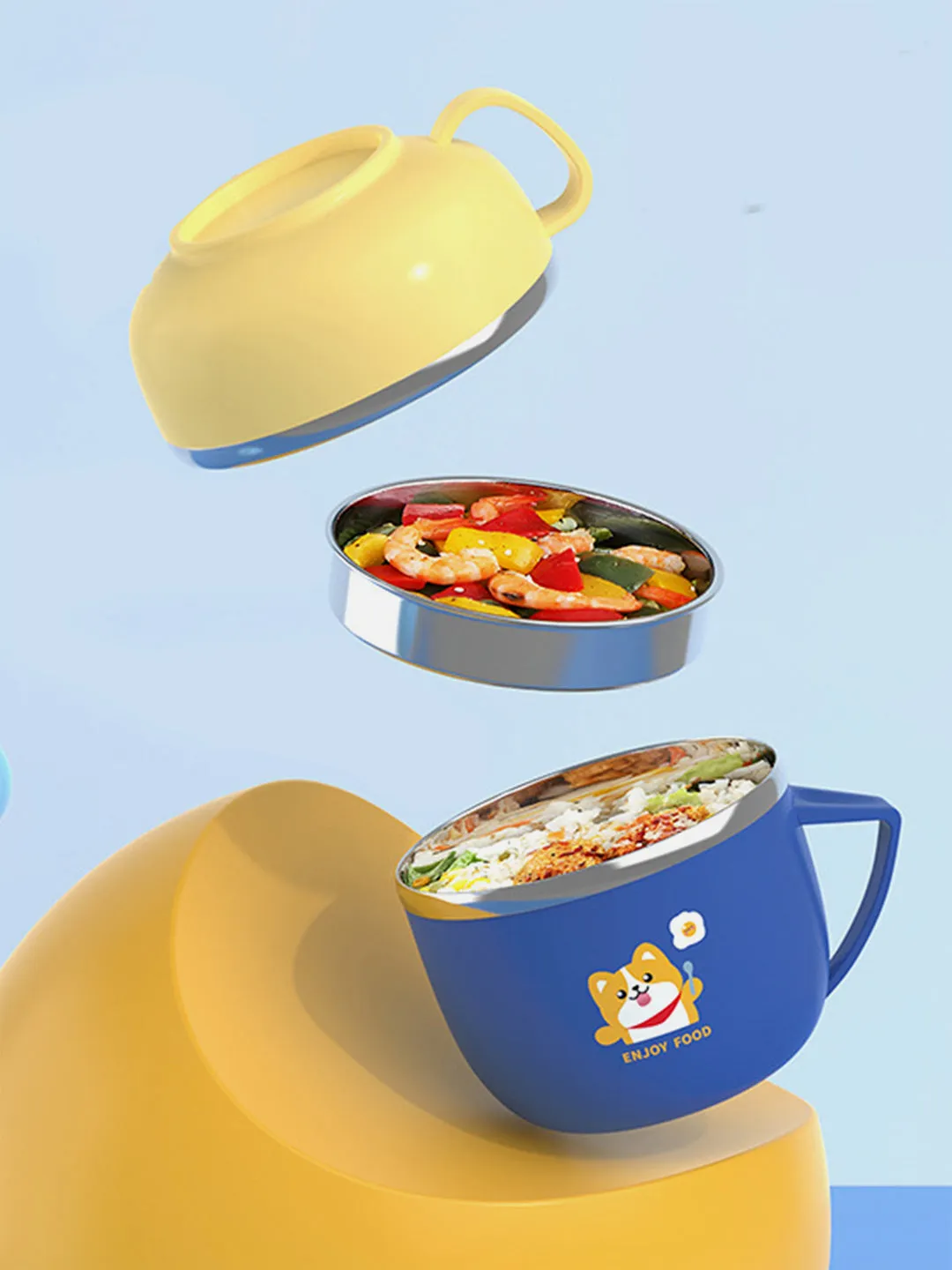 Little Surprise Box Handle Soup/Noodles Lunch Box with matching Cover