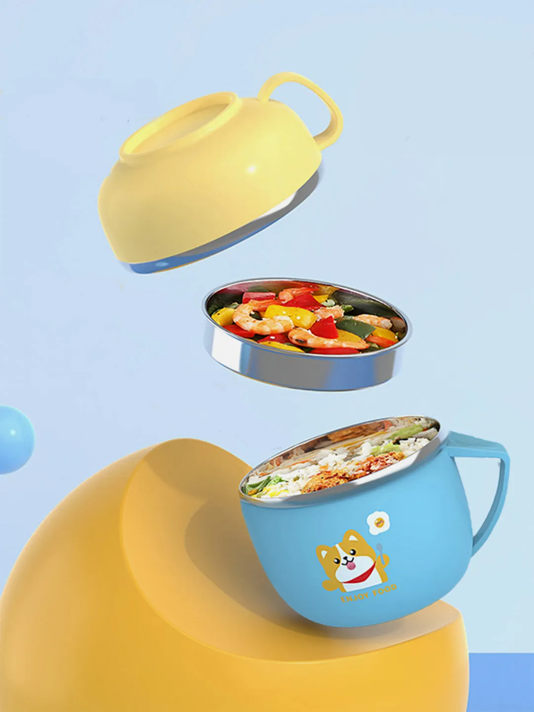 Little Surprise Box Handle Soup/Noodles Lunch Box with matching Cover