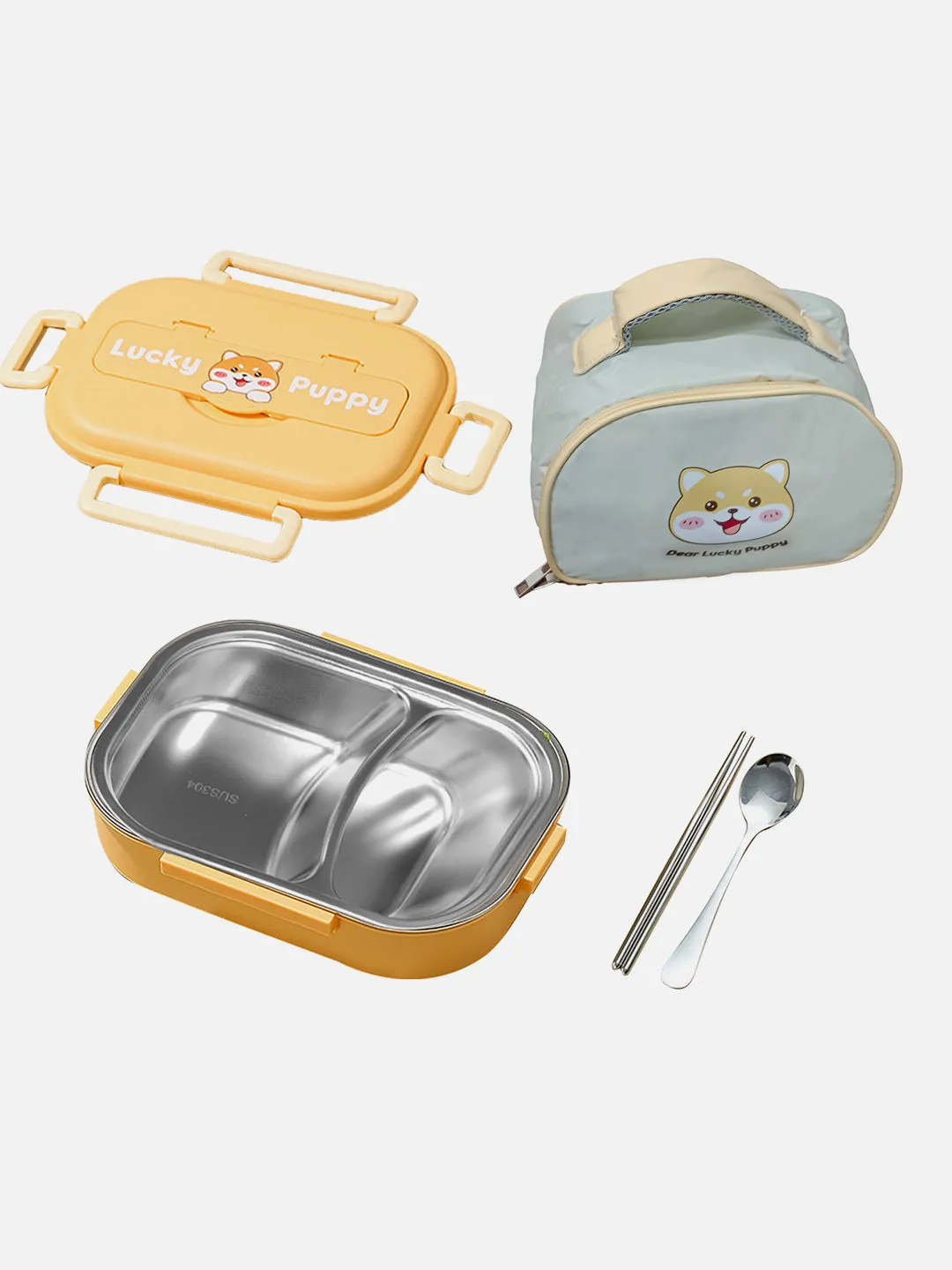 Little Surprise Box Medium Stainless Steel Lunch Box /Tiffin With  Lunch Bag For Kids