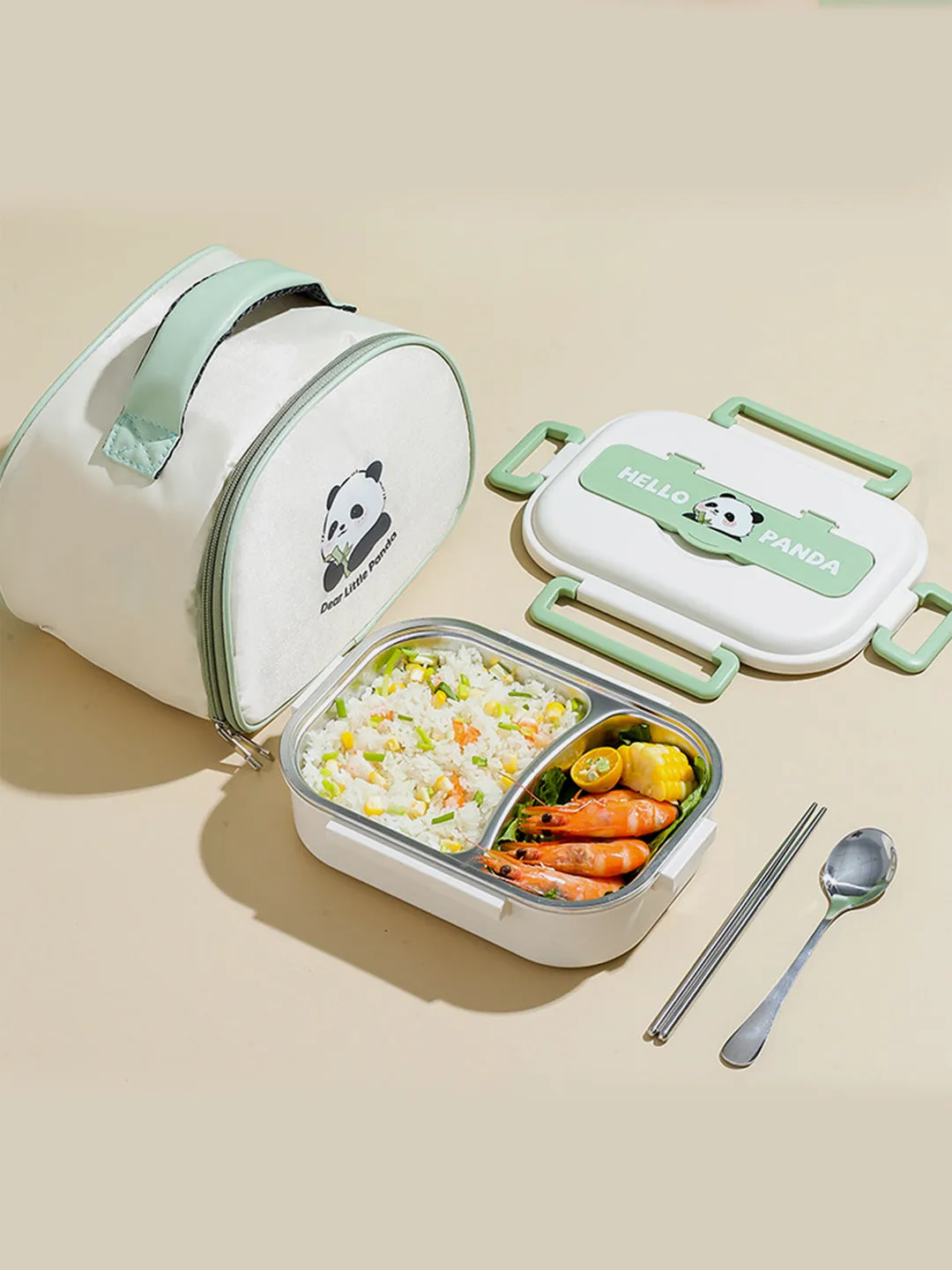 Little Surprise Box Medium Stainless Steel Lunch Box /Tiffin With  Lunch Bag For Kids