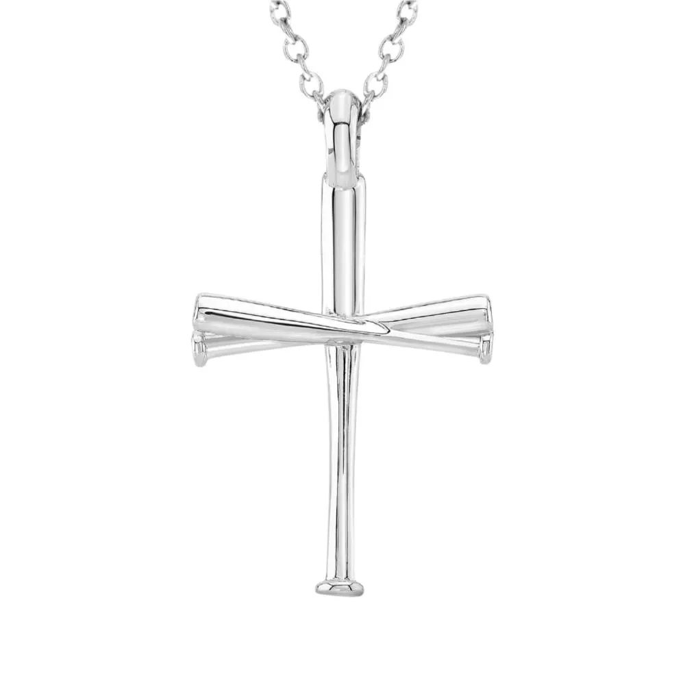 Original Baseball Bat Cross Necklace | Sterling Silver