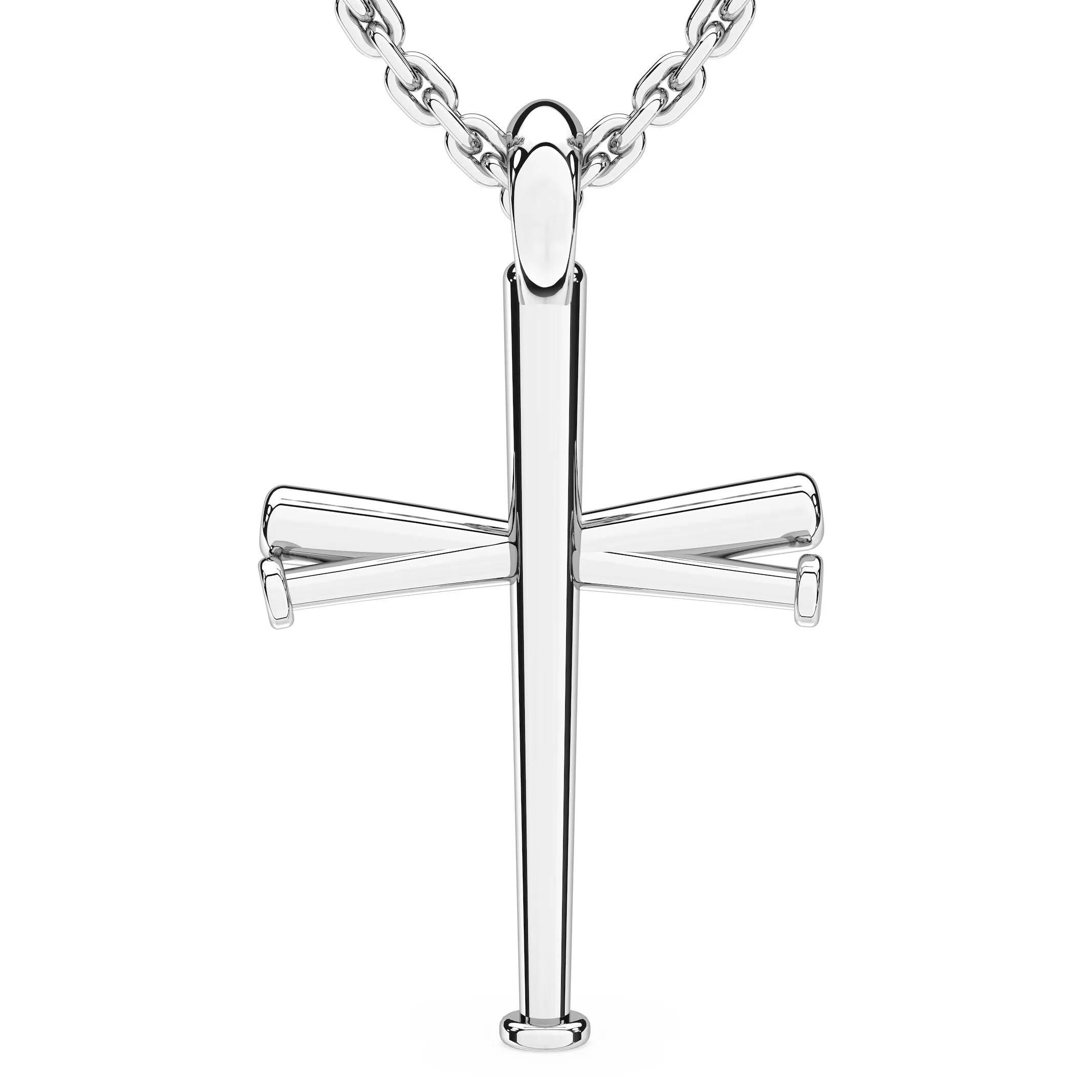 Original Baseball Bat Cross Necklace | Sterling Silver