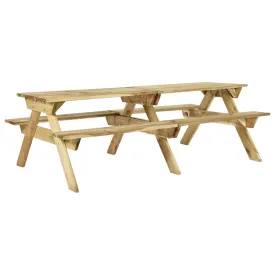 Picnic Table with Benches 220x122x72 cm Impregnated Pinewood