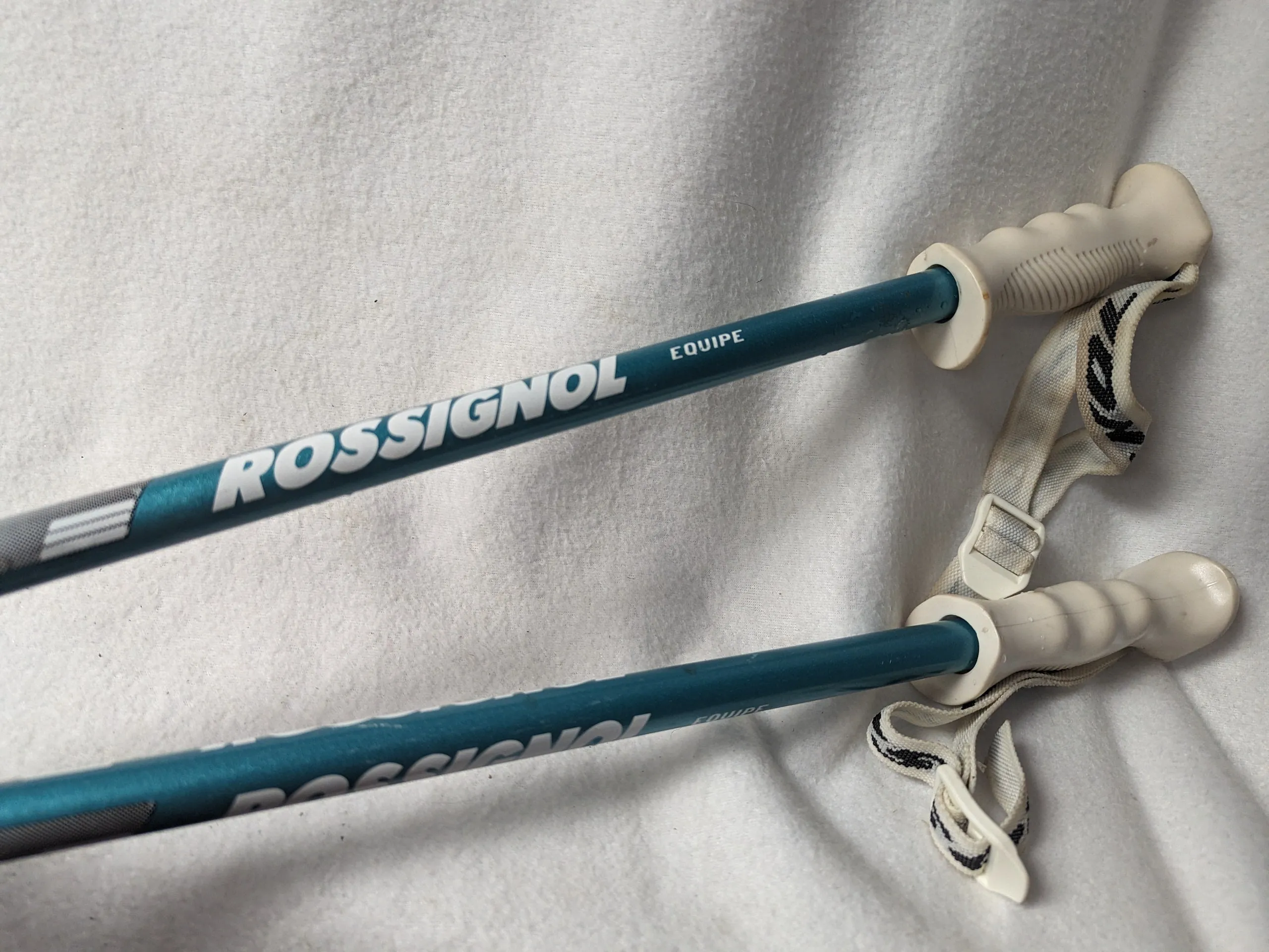 Rossignol Equipe Ski Poles Size 125 Cm Color Blue Condition Used