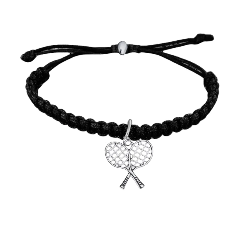 Tennis Rope Bracelet - Double Rackets