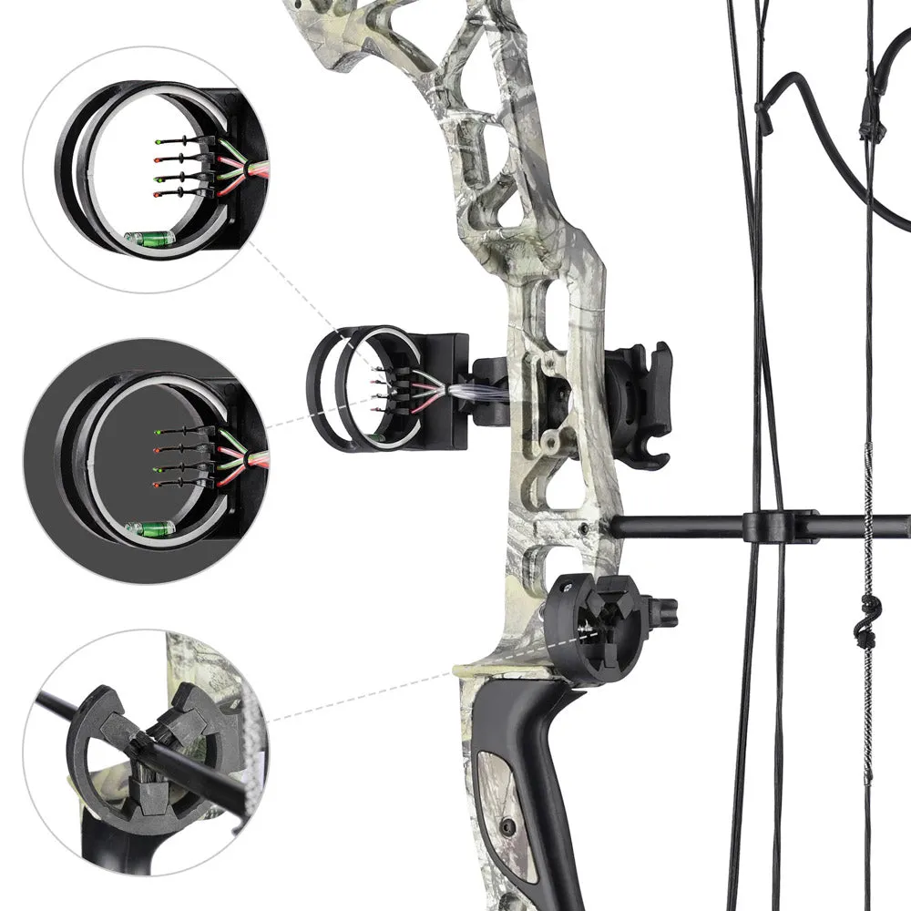 TheLAShop Archery Compound Bow Set w/ 12 Carbon Arrows