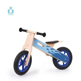 Udeas wooden balance bike blue fire (12' wheel) Air Tire